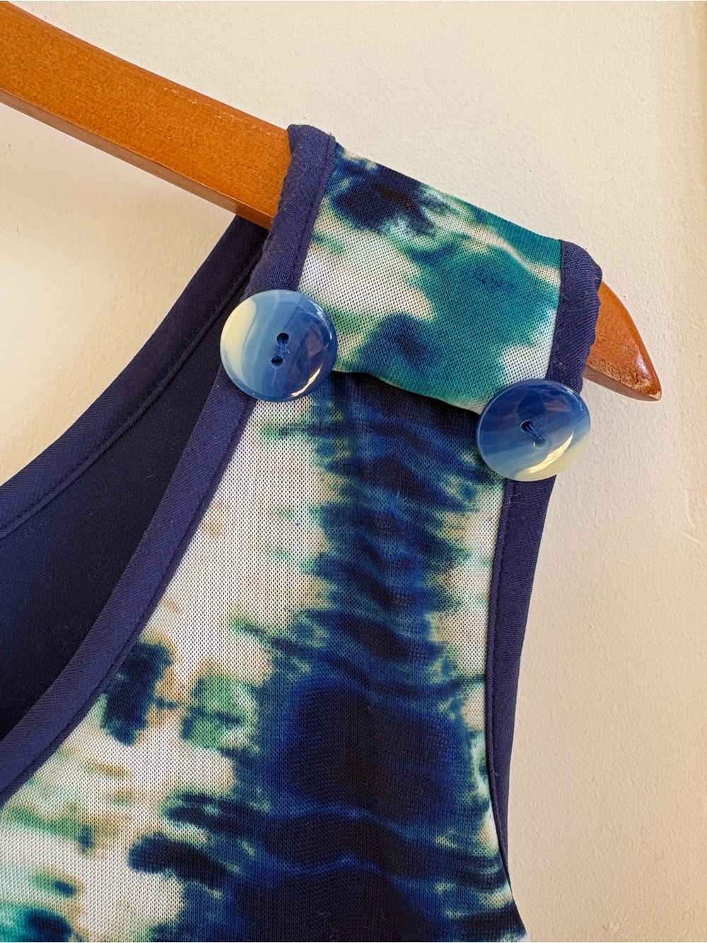 SOHO Apparel Blue Tie Dye Sleeveless Midi Dress Large - Picture 3 of 10